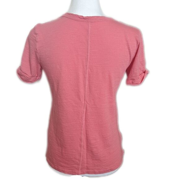 Banana Republic coral pink v-neck tee t-shirt, cotton/modal, size XS - Picture 2 of 4